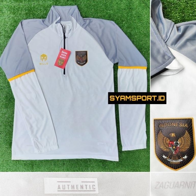 Halfzip Timnas Indonesia Grade Ori Logo Plat Timbul Terbaru / Jersey Prematch Timnas Indonesia / Jer