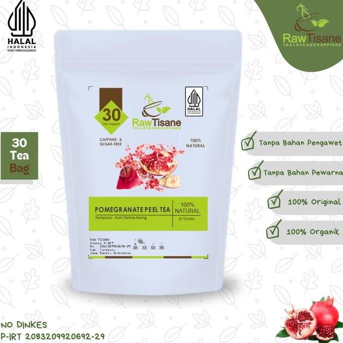 SALE Pomegranate Peel Tea : Dried Pomegranate Peel Tea / Teh Kulit Delima Kering Isi 30 Tea Bag