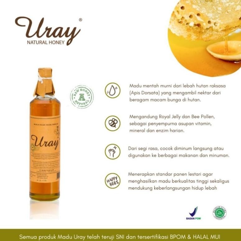 

Uray Natural Honey 450gr dan 875gr dan Stick 120gr / Raw Honey / Madu Asli Grade A