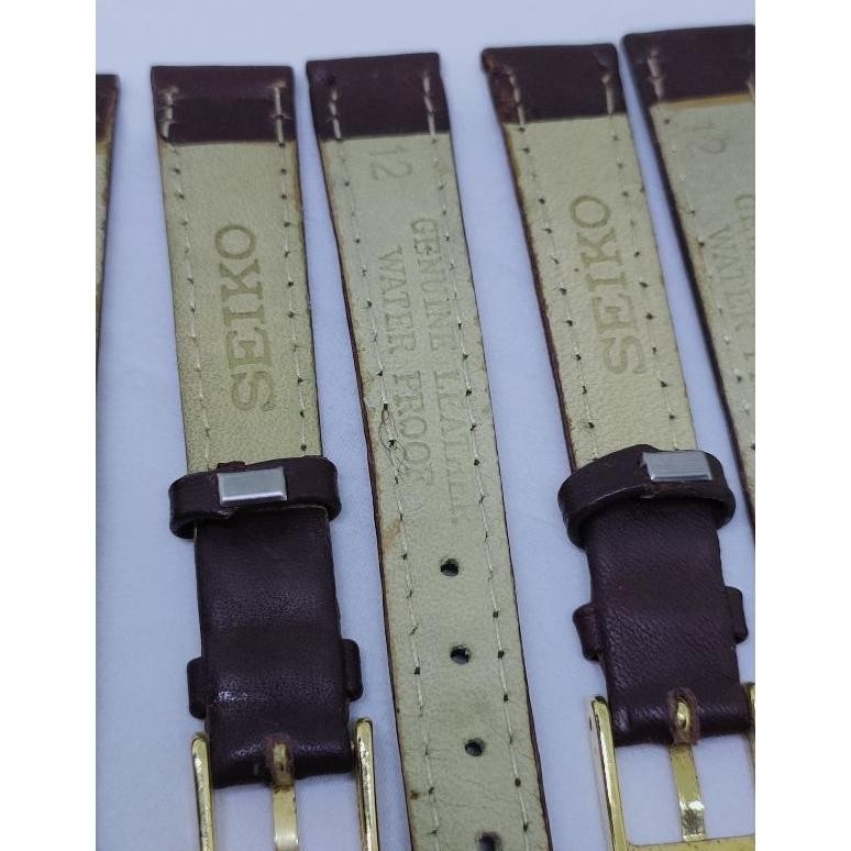 Seiko leatherstrap ladieswatch 12mm buckle strap kulit jam tangan seiko wanita part arloji vintage N
