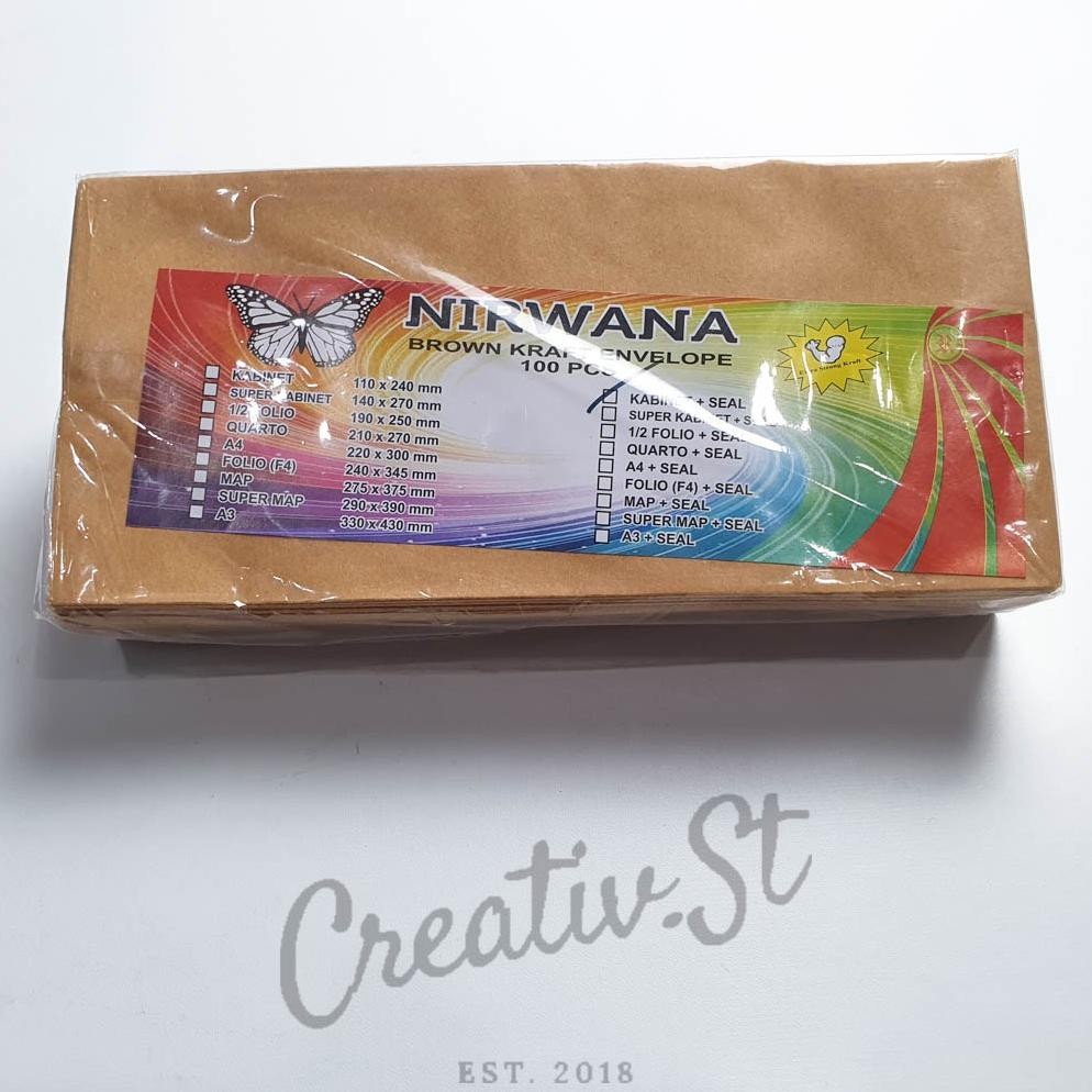 

Nirwana Amplop Coklat Polos Ukuran Kabinet (A) Dengan Lem Seal 11 Cm X 24 Cm RB07