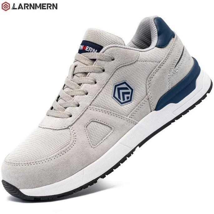 

Terlaris Larnmern Safety Shoes Mens Sneakers Steel Toe Construction Antistatic Work Shoes Pria L9096 Grey Kerja Wanita