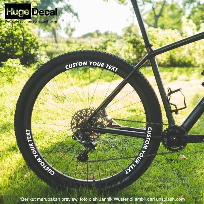 Cutting Stiker Custom Tulisan Velg Rims Sepeda Mtb 26" 27,5" 29" Kualitas Terbaik Harga Termurah