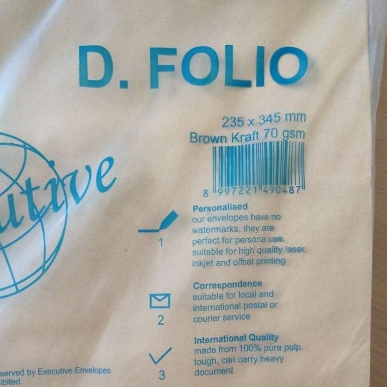

(1 Pack isi 100 Amplop) Amplop Coklat Samson D Folio F-4 Executive Merk Random RB07