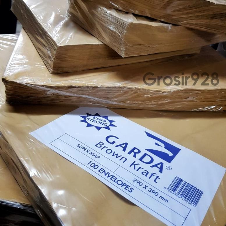

Baru Amplop Coklat Garda Brown Kraft Polos Ukuran 290x390mm Isi 100 pcs