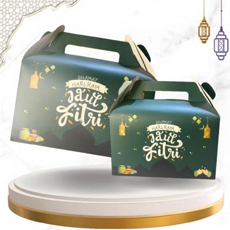 

Baru (10 PCS) Gable Box Hampers Lebaran - Souvenir Idul Fitri Paperbag Hari Raya