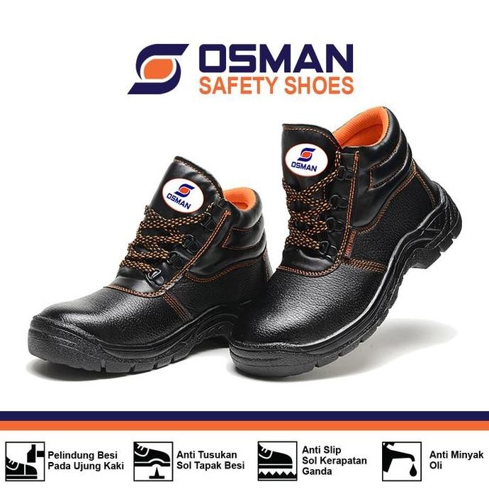 

Terlaris Sepatu Safety Osman Safety Shoes Mid Cut Ujung Besi Tipe Os-903