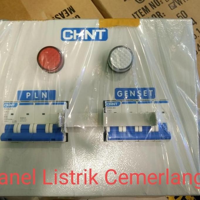 

Terlaris Ohm Saklar 4Pole /3Phase Chint Panel 63A Interlok Genset Pln