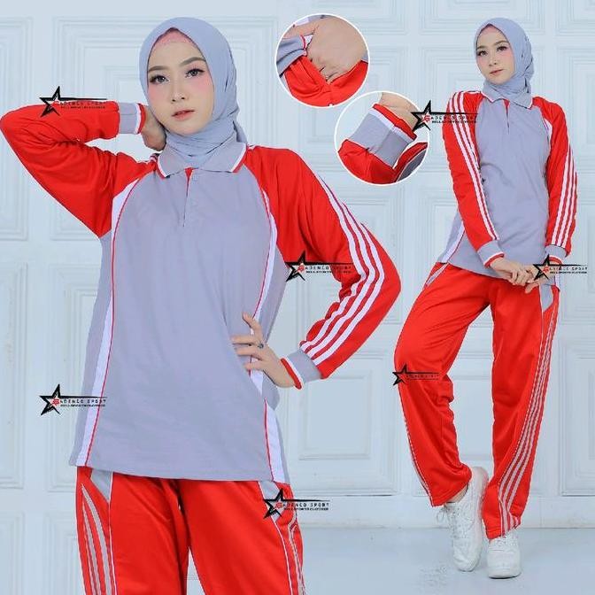 Setelan baju olahraga / stelan kaos olahraga / stelan training olahraga sport Celana Muslim Panjang 