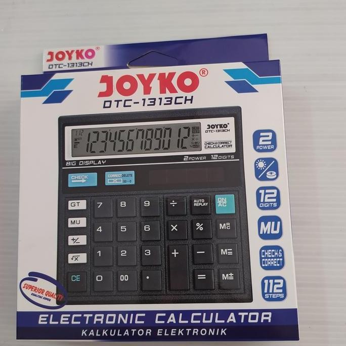 

restock Kalkulator Joyko DTC- 1313 CH 12 digits bisa Check& Correct (13x13 cm)
