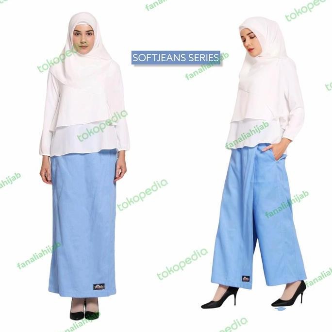 Rok Celana Casual Muslimah Rickyriez Bahan Softjeans Premium