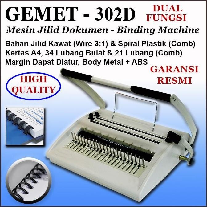 

ready !!! Mesin Jilid Spiral Kawat GEMET 31AL, Ukuran A4, Lubang Bulat, Bahan Metal, Sangat Kuat & Handal. Gemet 31 AL