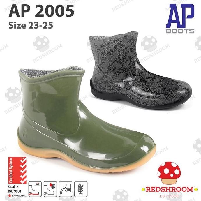 

Terlaris Sepatu Boot Pendek Ap 2005 Ap Boots Hijau Hitam Karet Lentur Anti Slip Dan Air Lokal Perkebunan Shoes