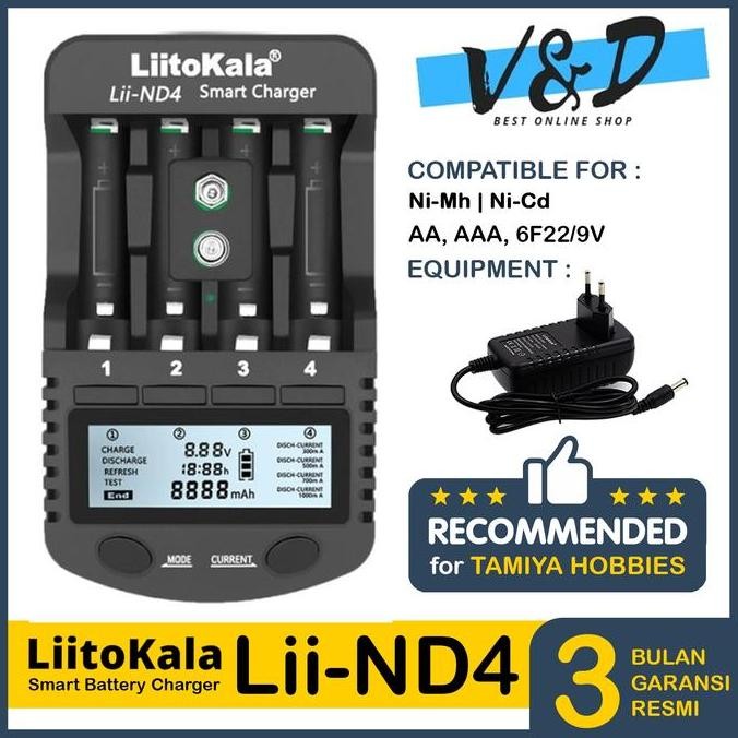 Charger Baterai Liitokala Lii Nd4 / Charger Baterai Aa / Charger Tamiya