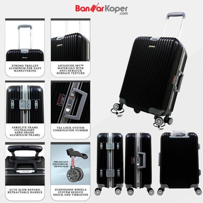 ready Koper President Original HardCase Kabin Size 20 Inch TSA 5284 Black