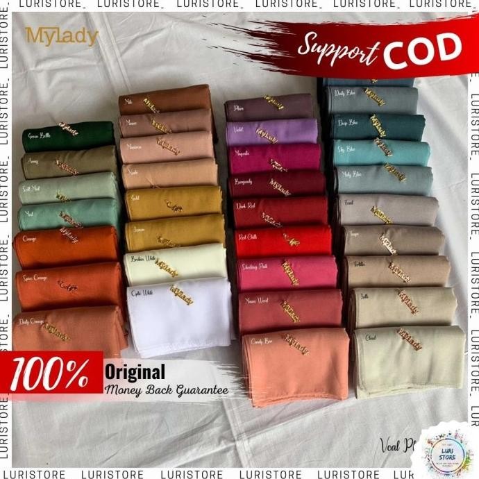 M06 KERUDUNG MYLADY MY LADY ORI POLOS JAHIT TEPI Jilbab Hijab Voal Seg
