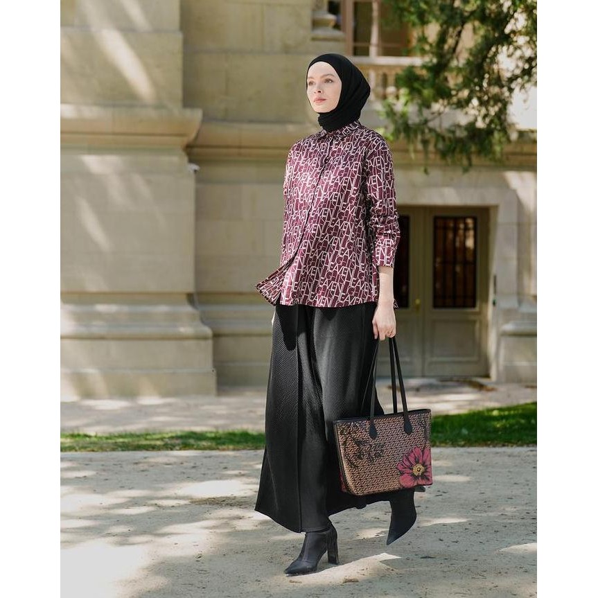 Heaven Lights - Rue Shirt - Atasan Kemeja Katun Motif Wanita Muslim