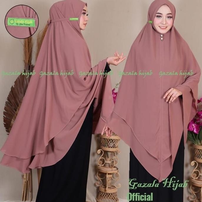 Jilbab khimar tali syar'i jumbo model pinguin 2 layer