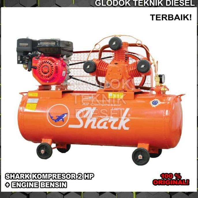 Sale Shark 2 Hp Pk Kompresor Angin + Engine Bensin Gx Air Compressor Ori