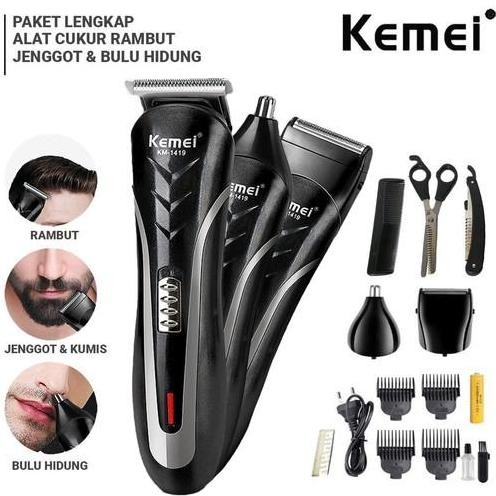 Terlaris Alat Cukur Rambut Elektrik Kemei Km 1419 Original - Mesin Cukur Rambut