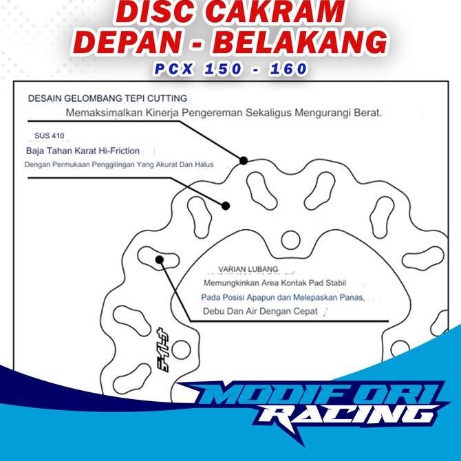 Disc Daytona PCX 150 Depan Belakang PCX 160 Piringan Cakram Depan Belakang Daytona