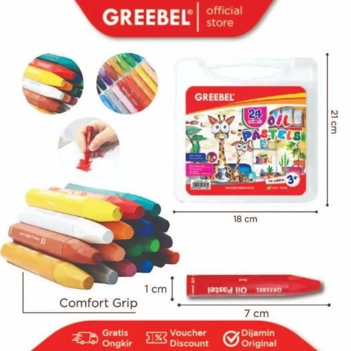 

ready GREEBEL Crayon 24 Warna / Oil Pastel Greebel 24 Warna anak