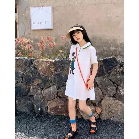 Grosir Kbd25 Dress Anak Perempuan Lengan Pendek / Baju Anak Tanggung / Terusan Anak Cewek / Dress Pu