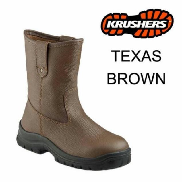 

Terlaris Sepatu Safety Shoes Krushers Texas Brown Cokelat