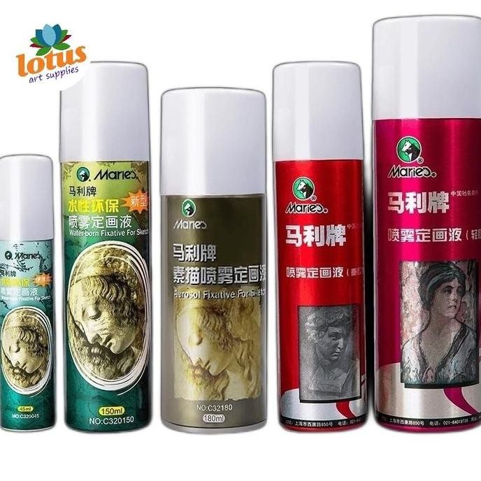 

ready Maries Fixative Spray Water based untuk melindungi sketch gouache