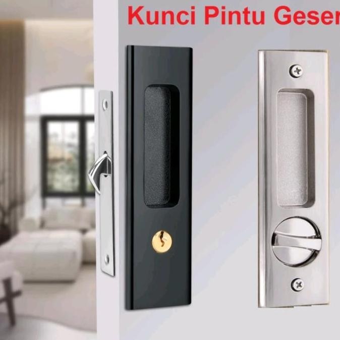 Murah Handle Kunci Pintu Sliding Geser Set Door Lock Latch Tertanam Pintu