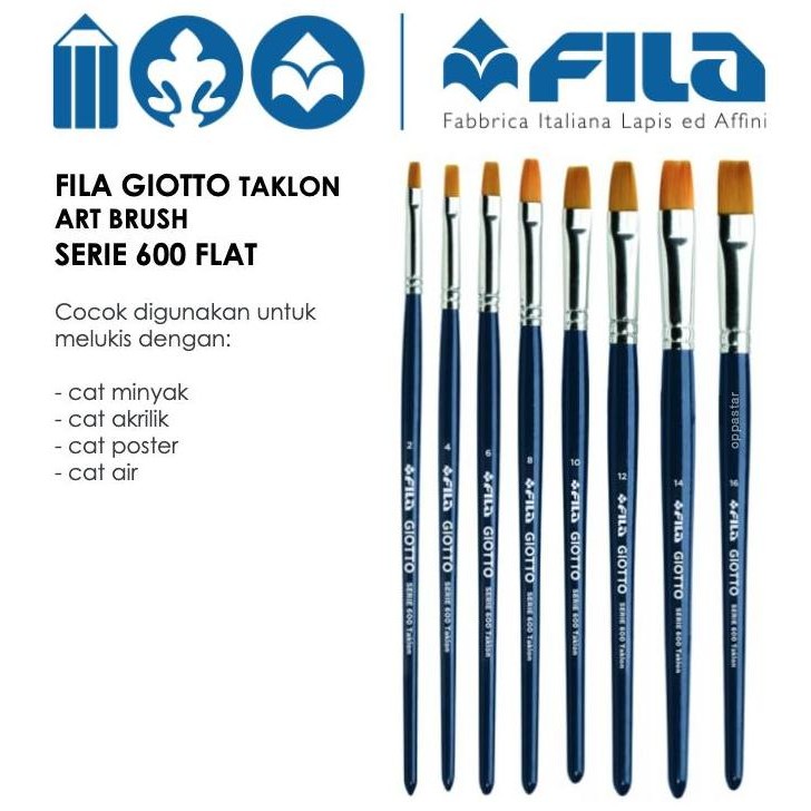 

ready Kuas Lukis Fila Giotto Art Brush Flat Serie 600 Original Ujung Rata