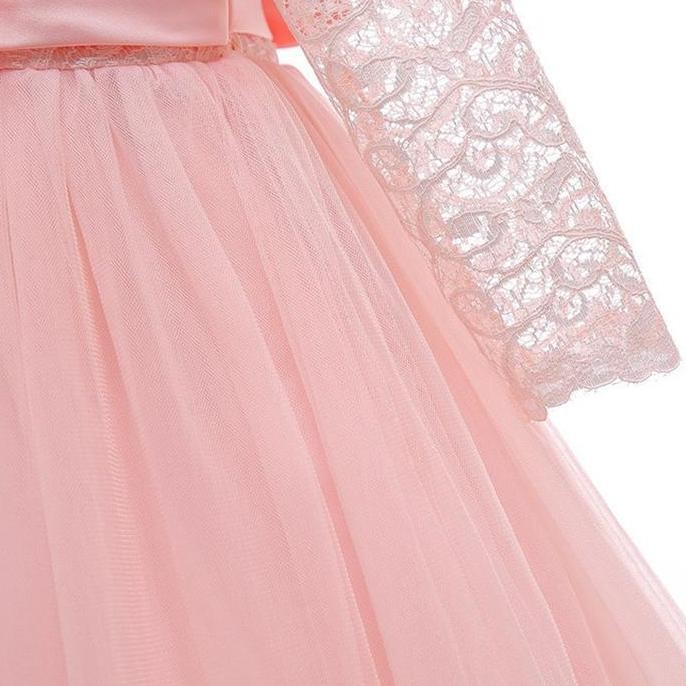 Sale Putri Anak Muslim Renda Gaun Panjang Gadis Bola Gaun Gaun Pengiring Pengantin Pernikahan Yang E