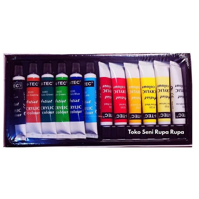 

ready Cat Akrilik 12 warna + 1 buah kuas, Cat Lukis, Cat Acrylic, Melukis