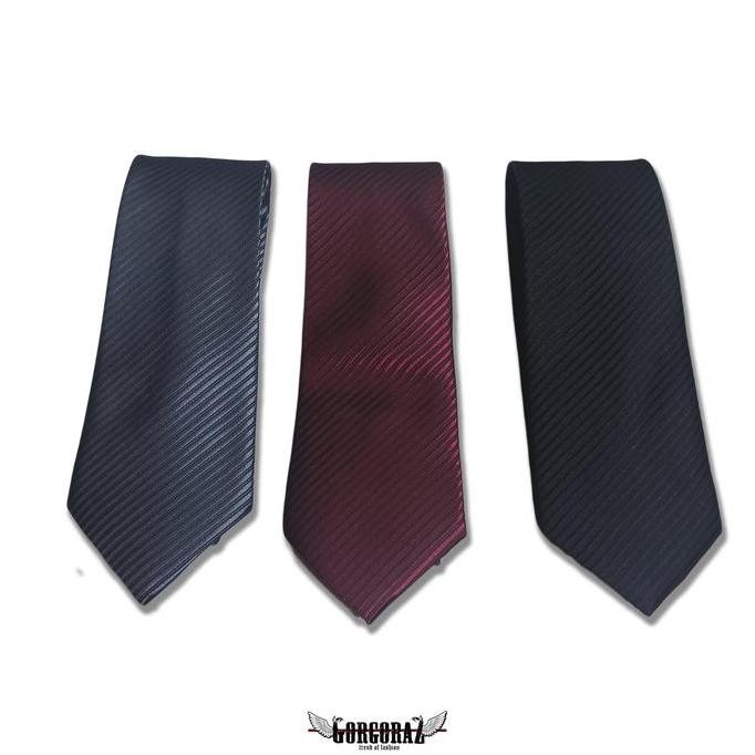 dasi panjang hitam formal bertekstur bestquality warna glossy mengkilat merah hitam dan abu murah
