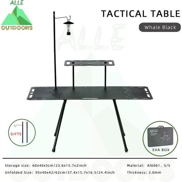

Terlaris Wild Journey-Multifunctional Portable Folding Camping Table, Black, Meja Camping