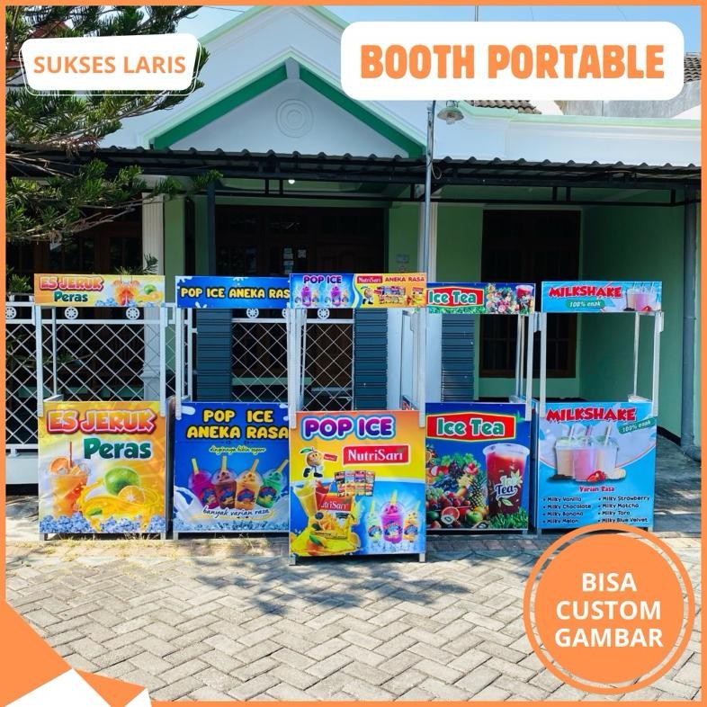 xenn booth portable | meja lipat jualan | meja lipat portable jualan | rombong lipat - gerobak juala