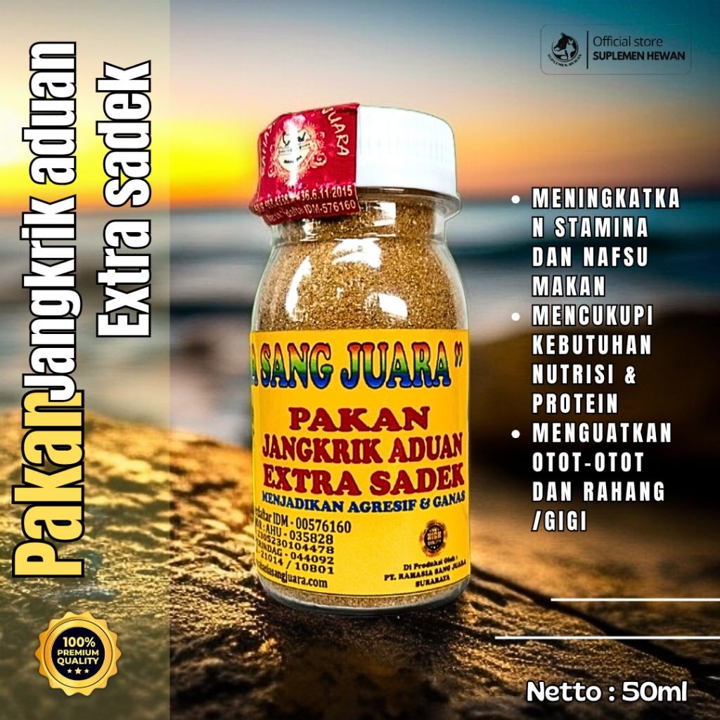 Pakan Jangkrik Aduan Extra Sadek 50ml - Meningkatkan Stamina & Nafsu Makan