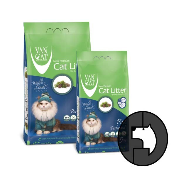 van cat 5 kg pine perfumed cat litter pasir wangi