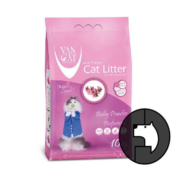 van cat 10 kg baby powder perfumed cat litter pasir wangi
