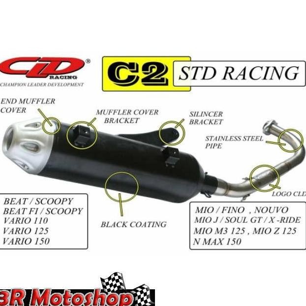 CLD RACING KNALPOT NMAX 150 C2 STANDAR RACING ORINAL