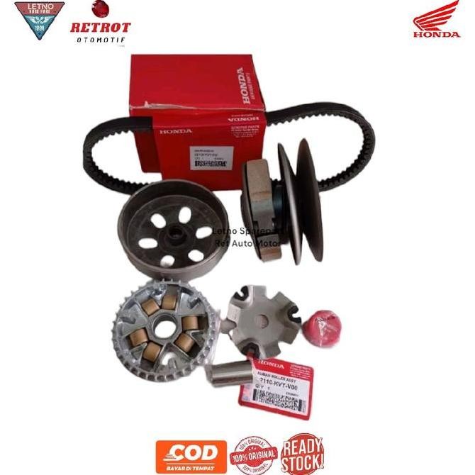 Paket Pully Assy Set Komplit Honda Beat Karbu Scopy Karbu Spacy Karbu Motor Motorcycle Cvt Kipas Rol