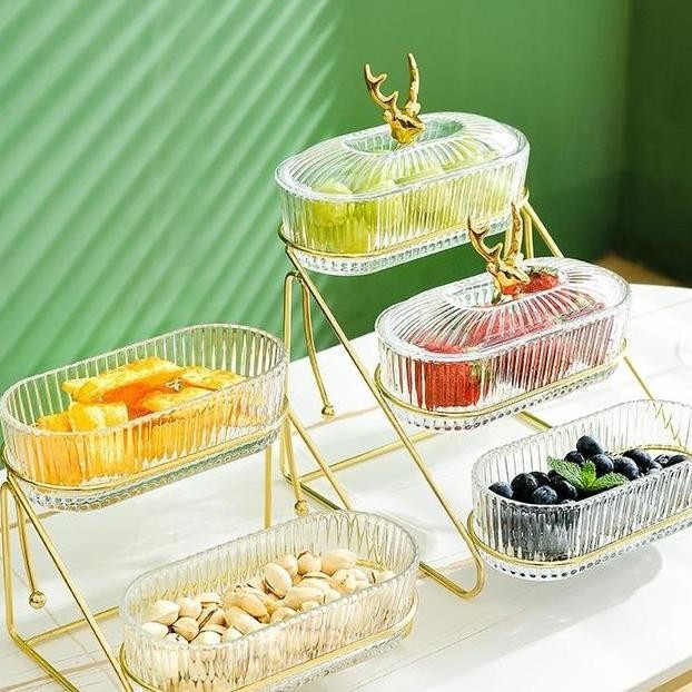 

Piring Buah Multilayer Elegan 3Tier Buah Kacang Kering Nampan Baki Guangan Tutup Rusa Stylish Piring Sna Fashion Nordic