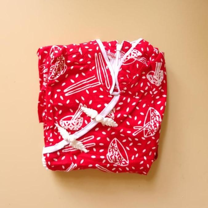 CHEONGSAM ANAK QIPAO BATIK SHANGHAI CNY MERAH PUTIH