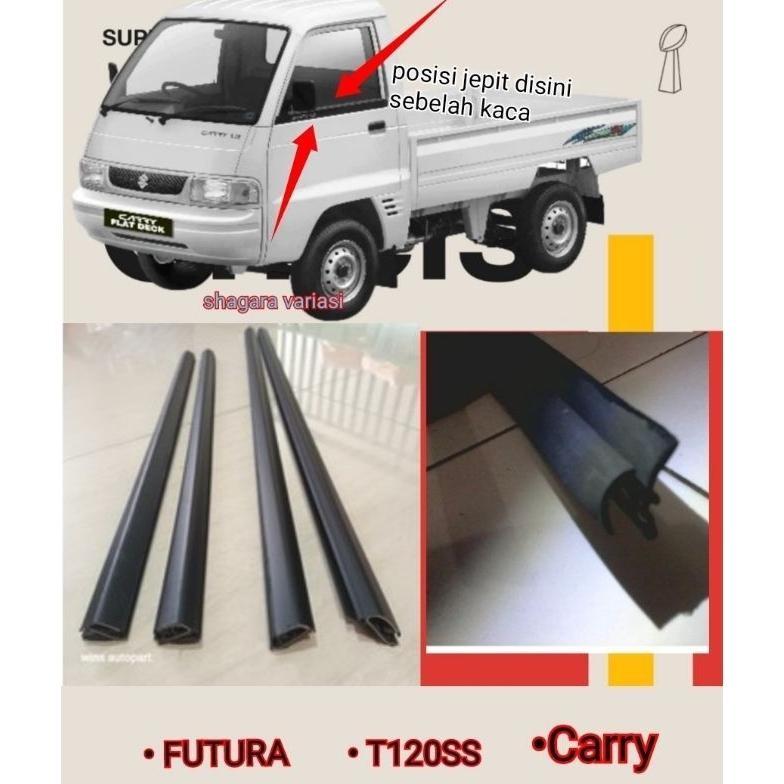 Karet Moulding Pelipit Kaca Mobil FUTURA & T120SS / Karet Jepit Kaca Pintu Mobil SUZUKI FUTURA & T12