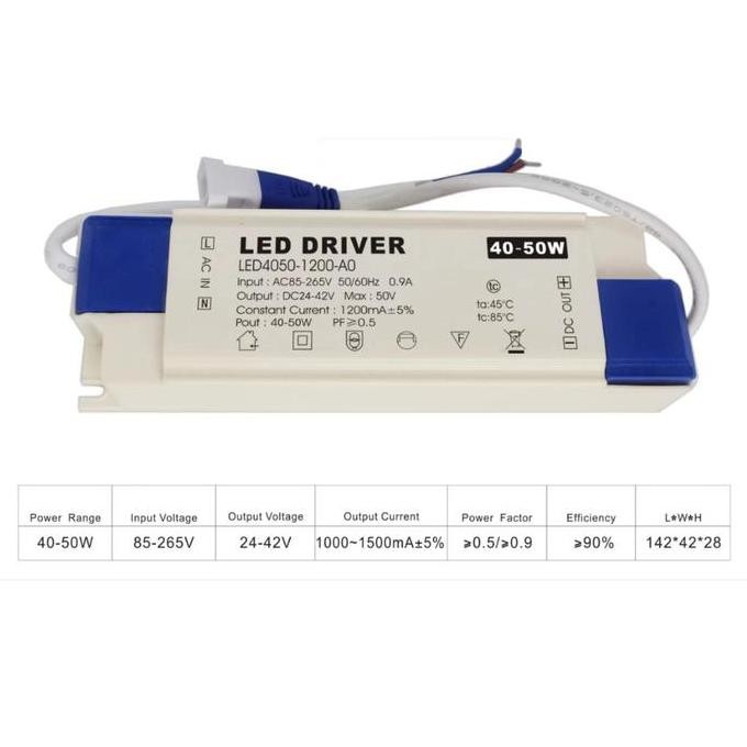 Led Driver 40-50 Watt Power Dc 24 -42 Volt 1200Ma Power Supply Promo