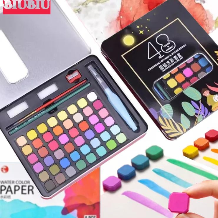 

Cod48 Cat Air Lukis Solid Watercolor Paint Setcat Air Padat Tas Flanel Gratis At Air Warna 36 Dan 48 Warna Alat Cat Air Warna Per Set Kaikki Cat Air Watercolor Set 3648 Warna Water Color Alat Cat Air Lukis Set