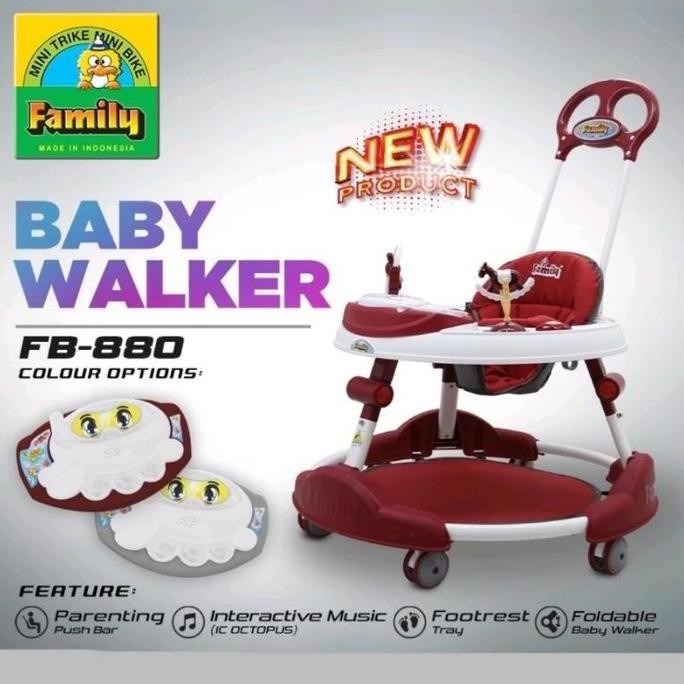 [LARIS] Family Ba Walker FB880 Alat Bantu Belajar Jalan Roda Bayi Bulat Music Mainan