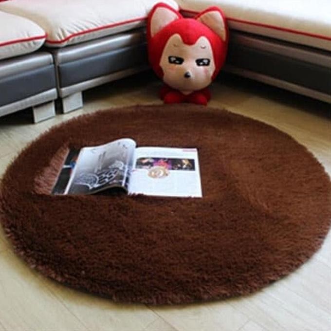 Karpet Bulu Model Bulat Dim 80CM