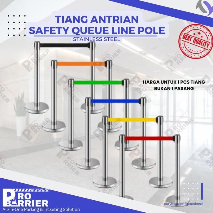 

BEBAS ONGKIR - Tiang Antrian Stainless Queue Standing Barrier Line Pembatas Antrian
