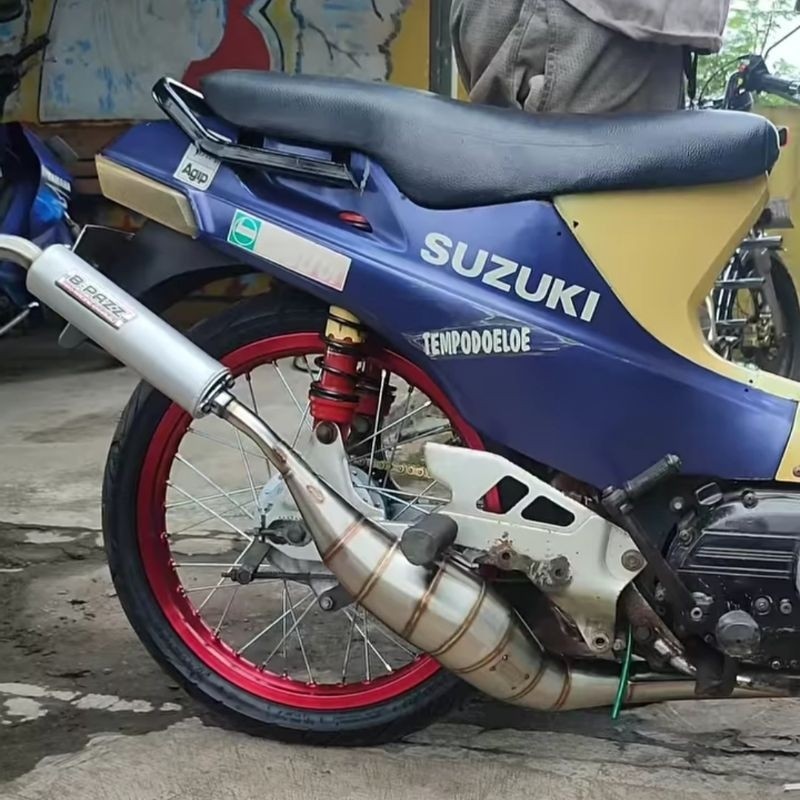 Knalpot B-PAZZ RC100 Model BM Power Stainless / Galvanis Silencer Aluminium